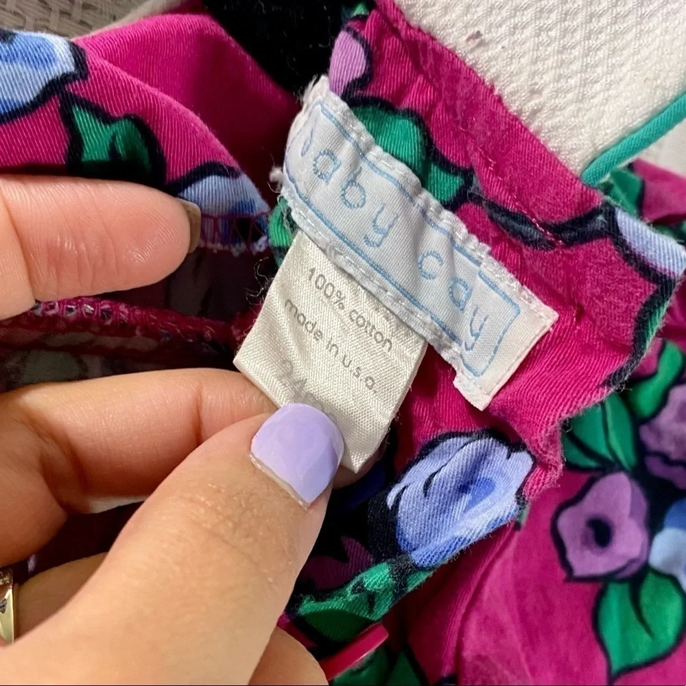 Vintage Baby Cay peter pan collar floral jumpsuit size 24M